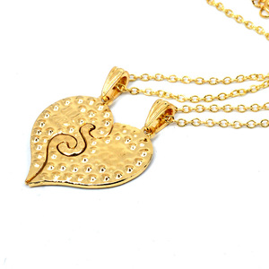 ZRM <strong>2</strong> Pcs/Set Classic Crystal Heart-Shaped Big Little <strong>Sister</strong> <strong>Necklace</strong> <strong>for</strong> <strong>Sisters</strong> Best Friends Forever Gold Silver Charm Jewelry - Product Image 3