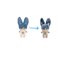 Peluche en peluche personnalisée avec comme des oreilles de lapin, motif de poupée coréenne en peluche, jouets de poupée Kpop humains personnalisés pour le bricolage