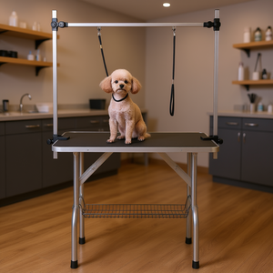 Table de toilettage pour chien DB, en acier inoxydable, robuste, portable, avec plateau en maille pour les soins des animaux - Product Image 2