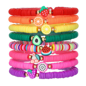 Fashion String <b>Bracelet</b> Set Colorful Fruit Design Elastic <b>Rope</b> Jewelry Unisex Gift Wearable Accessories - Product Image 5