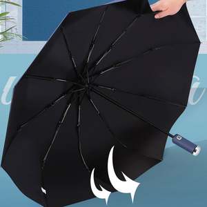 Parapluie manuel pour voiture, pare-soleil inversé, double usage, lampe torche LED, parapluie d'affaires, plastique minimaliste, cadeau publicitaire - Product Image 4