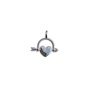 Pendentif en forme de cœur avec flèche en alliage plaqué pour la fabrication de colliers GJ337 - Product Image 5