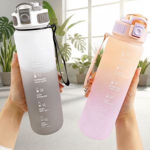 Tazas Promocionales Grandes de Plástico sin BPA 2026 con Marcador de Tiempo, Doble Pared Aislada, Tapa sin BPA, Aislamiento Térmico Ecológico - Product Image 1