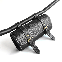 MJMOTO Mini sac à outils de moto en cuir de qualité rétro imprimé crocodile Sac de moto étanche Sac de selle de moto résistant à l'usure
