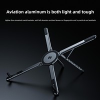 Support pour ordinateur portable en alliage d'aluminium, pliable, réglable en hauteur, à aspiration magnétique, dissipateur de chaleur, support multifonctionnel pour tablette