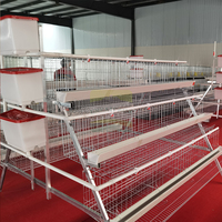 Cage à poulets autoportante de type A, 4 niveaux, 5 portes, structure en fil d'acier galvanisé, stable, installation facile, pour la ferme