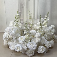 Guirnalda de Rosas Blancas Pequeñas de 50cm 60cm, Bola de Flores Artificiales, Centro de Mesa para Decoración de Bodas, Venta Caliente