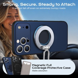 High Quality Linen Texture Magnetic Rotation Holder Mobile Phone <b>case</b> for iPhone 16 17 18 Pro Max Shockproof Stand Back Cover - Product Image 5
