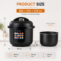 Panci Masak Listrik Multifungsi 6L Kapasitas Besar Dapur Rumah Layar Warna Digital Pintar