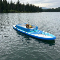 Accessoire de paddleboard : Tapis gonflable souple en EVA résistant aux griffures pour animaux de compagnie, avec sangles à anneaux en D sécurisées et durables, pour SUP et plateforme caninales, idéal pour les aventures aquatiques.