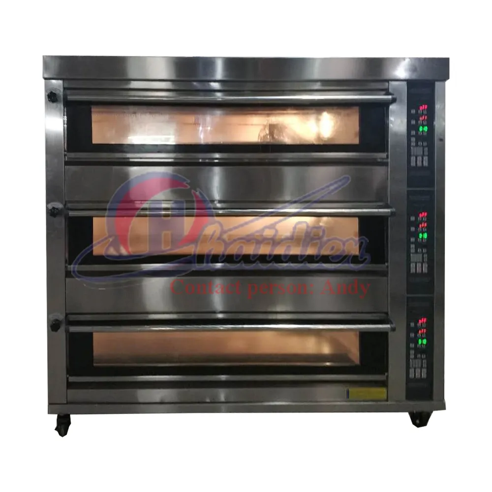 Печь для выпечки оборудования из нержавеющей стали Электрический духовой шкаф 2 палуба Хлеб Торт Пицца промышленная печь