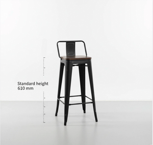 Silla <span class=keywords><strong>de</strong></span> <span class=keywords><strong>Bar</strong></span> <span class=keywords><strong>de</strong></span> Metal con Asiento <span class=keywords><strong>de</strong></span> Madera <span class=keywords><strong>de</strong></span> Diseño Simple, Venta al Por Mayor <span class=keywords><strong>de</strong></span> Fábrica, Clásica en Blanco y Negro, Altura 610MM - Product Image 6