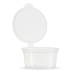 Contenants à sauce et coupelles à condiments en plastique transparent personnalisés en usine avec couvercles articulés anti-fuite - Product Image 5