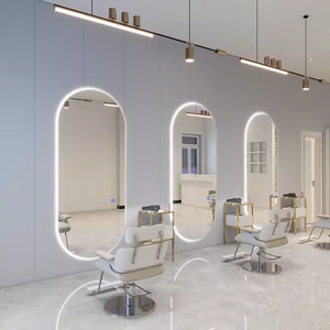 Muebles para Salón de Belleza, Estación de Peluquería con Espejo de Doble Cara y Luces LED - Product Image 6