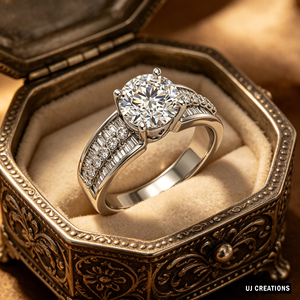 Anillo de Boda Personalizado de Plata Chapada en Oro de 14k con Diamante Redondo de 2.00 Quilates, Cultivado en Laboratorio, Corte Brillante, Calidad VVS-VS, para Fiesta - Product Image 6