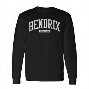 T-shirt a maniche lunghe Hendrix Oklahoma, abbigliamento unisex in stile college - Product Image 2