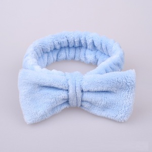 Q938 Dell'arco Delle Ragazze Hairband di Colore Solido di Corallo del panno morbido Volto di Lavaggio Delle Donne di Trucco Bandane Doccia Elastico Headwear Hairbands - Product Image 4