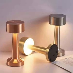 Modern Ambient Light <b>Adjustable</b> LED Desk Lamp Cordless Rechargeable Digital Printing Metal <b>Table</b> Lamp for Office Home Restaurant - Product Image 2