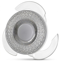 Ventilateur de plafond LED invisible E27 personnalisé pour l'export, avec moteur DC à 3 pales, double température de couleur, gradation tricolore et télécommande