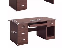Bureau d'ordinateur moderne en bois massif pour la maison, le bureau ou la chambre, poste de travail minimaliste verrouillable pour une personne avec rangement