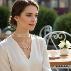 14K สร้อยคอทองอินฟินิตี้ทรงผีเสื้อสุดสวยสร้อยคอรูปสัตว์เครื่องประดับสำหรับผู้หญิงทำจากไก่งวง - Product Image 3