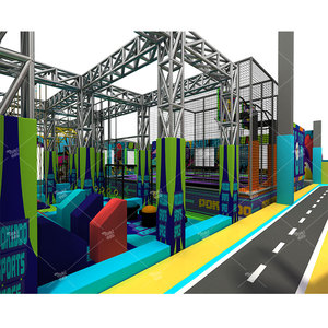 Pokiddo 1300 ㎡ Parque infantil interior Trampolín Parque Juegos suaves Trampolín Ninja <span class=keywords><strong>Curso</strong></span> Espuma Pit Battle Beam Rope Course - Product Image 2