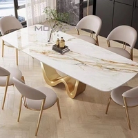 Ensemble de salle à manger de luxe moderne sur mesure, table à manger multifonctionnelle assemblée, bois massif MDF, utilisation au bureau