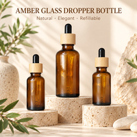 Botol Tetes Minyak Esensial Kaca Amber Ramah Lingkungan 50ml 75ml 100ml Terlaris, Dapat Disesuaikan dengan Cetak Panas