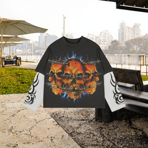 DCY Splendid Apparel Tendances 2025 Nouveautés T-shirts unisexe à double manche longs et amples 100% coton tricoté 180g Soie décontractée - Product Image 3