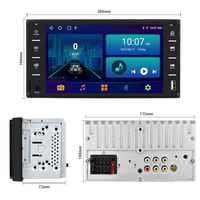 Autoradio 7'' Lecteur MP5 de voiture Carplay Android Auto pour Toyota/Corolla GPS FM BT USB avec télécommande + micro