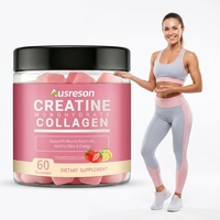 VitaSpring Créatine Monohydrate Gummies Collagène Suppléments pour la Peau Acide Hyaluronique Vitamines Énergie Créatine Collagène Gummies