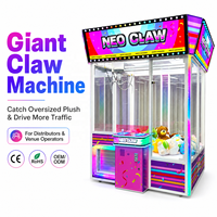 Neofuns Giant Neo Claw Machine à grue à monnaie robuste de 600kg Machine d'arcade à grand prix en peluche arc-en-ciel LED