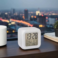 Sublimation rohlinge LED Custom ized Plastic 7 Farbwechsel Digital Music Mini Wecker Cube Clock 2112