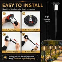 Lampe solaire de jardin 2-en-1 à fixation murale et sur piquet, étanche IP65, avec filament chaud, pour pelouse, allée et patio