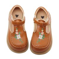 Chaussures de princesse brodées de style chinois pour filles, en PU, avec fermeture auto-agrippante, pour le quotidien et la danse, vente en gros de haute qualité