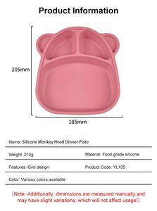 Assiette bébé en silicone de qualité alimentaire sans BPA, vente en gros, nouvelle arrivée, plat d'alimentation pour tout-petits, résistant aux taches, couleur unie, compatible lave-vaisselle - Product Image 2