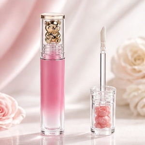 Gloss à lèvres repulpant naturel, personnalisé avec votre marque, aromatisé, avec tube dégradé pour maquillage de fête, logo personnalisé - Product Image 1