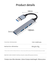 Hub USB 4 en 1 Adaptateur multiport Hi-Speed USB 3.0 Ports USB 2.0 Largement compatible avec les ordinateurs portables PC Android TV Box Support OEM Logo