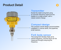 Capteur de niveau à diapason compact avec connexion filetée externe pour la mesure des vibrations dans les tuyaux étroits et les petits récipients