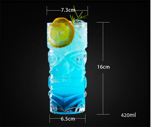 Taza de cristal con temática exótica del Mar del Sur con cara de zombi, vaso de barra multiusos, cristalería gruesa, copa de cristal de cóctel <span class=keywords><strong>Tiki</strong></span> Tropical - Product Image 2
