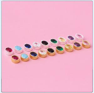 Liontin CZ kecil warna-warni S925 perak murni bertatahkan zirkon Oval Mini DIY aksesori untuk gelang kalung - Product Image 2