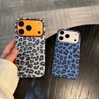 Nouvelle coque de téléphone antichoc en cuir PU à imprimé léopard et paillettes pour 18 Pro Max 17 / 16 Pro Max, ultra-fine, style coréen-japonais, compatible également