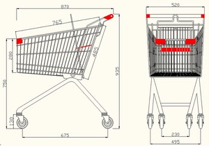 Carrito de Compras Compacto Verde Claro de Alta Visibilidad para Supermercados y Tiendas de Conveniencia - Product Image 3