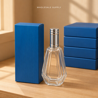 Flacon de parfum vide en verre 50 ml, forme goutte d'eau, bouchon argenté, atomiseur de luxe rechargeable, vente en gros, logo personnalisé