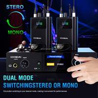 Système de monitoring intra-auriculaire sans fil stéréo GOOERAI LM600 UHF True Diversity avec 1 récepteur Bodypack et écran TFT pour la scène