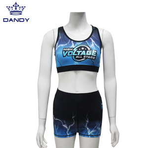 Abbigliamento sportivo su misura sublimazione schienale <span class=keywords><strong>Cheerleading</strong></span> corto e reggiseno - Product Image 3