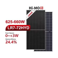 LONGi Hi-MO 9 LR7-72HYD 625-660M BC Cell Bifacial Dual Glass LONGi Solar Panel Module 625W 630W 635W 640W 645W 650W 655W 660W