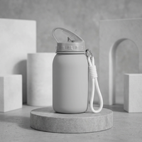 Bouteille d'eau pliable en silicone de 475 ml, mignonne, de qualité alimentaire, durable, portable, pour enfants, idéale pour les activités de plein air (vente en gros)