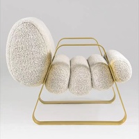 Fauteuil modulaire de luxe italien rétro moderne pour salon, mobilier de maison avec pieds en métal et rembourrage en éponge douce