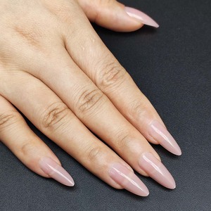 180 unids/caja ataúd almendra prediseño acrílico Gel uñas puntas fabricante Artificial Fingernai desnudo suave Gel Color uñas puntas - Product Image 4